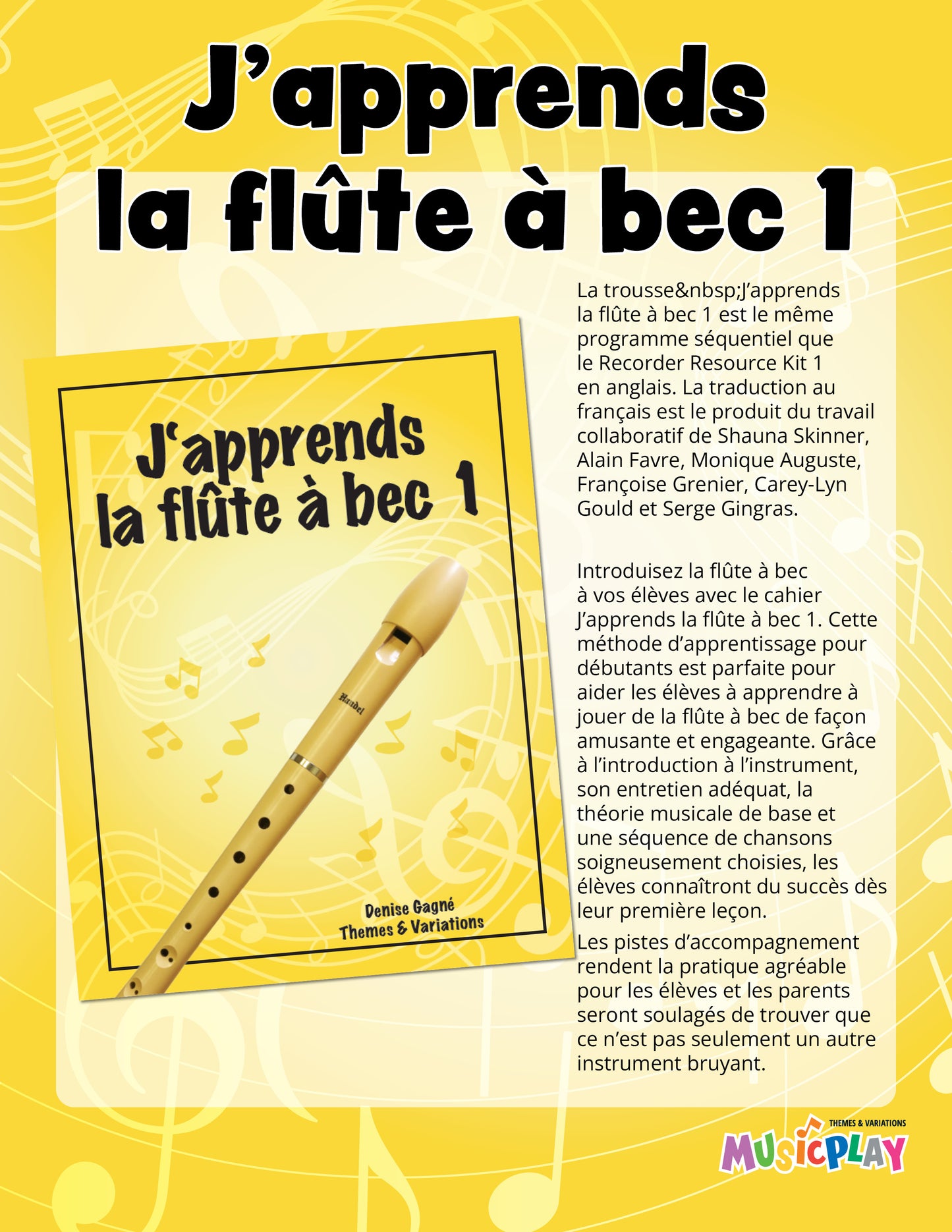 J’apprends la flûte à bec 1 + Audio