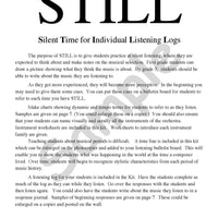 Sample page: A page explaining STILL: Silent Time for Individual Listening Logs
