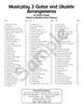 Sample page: The table of contents for Musicplay for Grade 2 Guitar and Ukulele Accompaniments