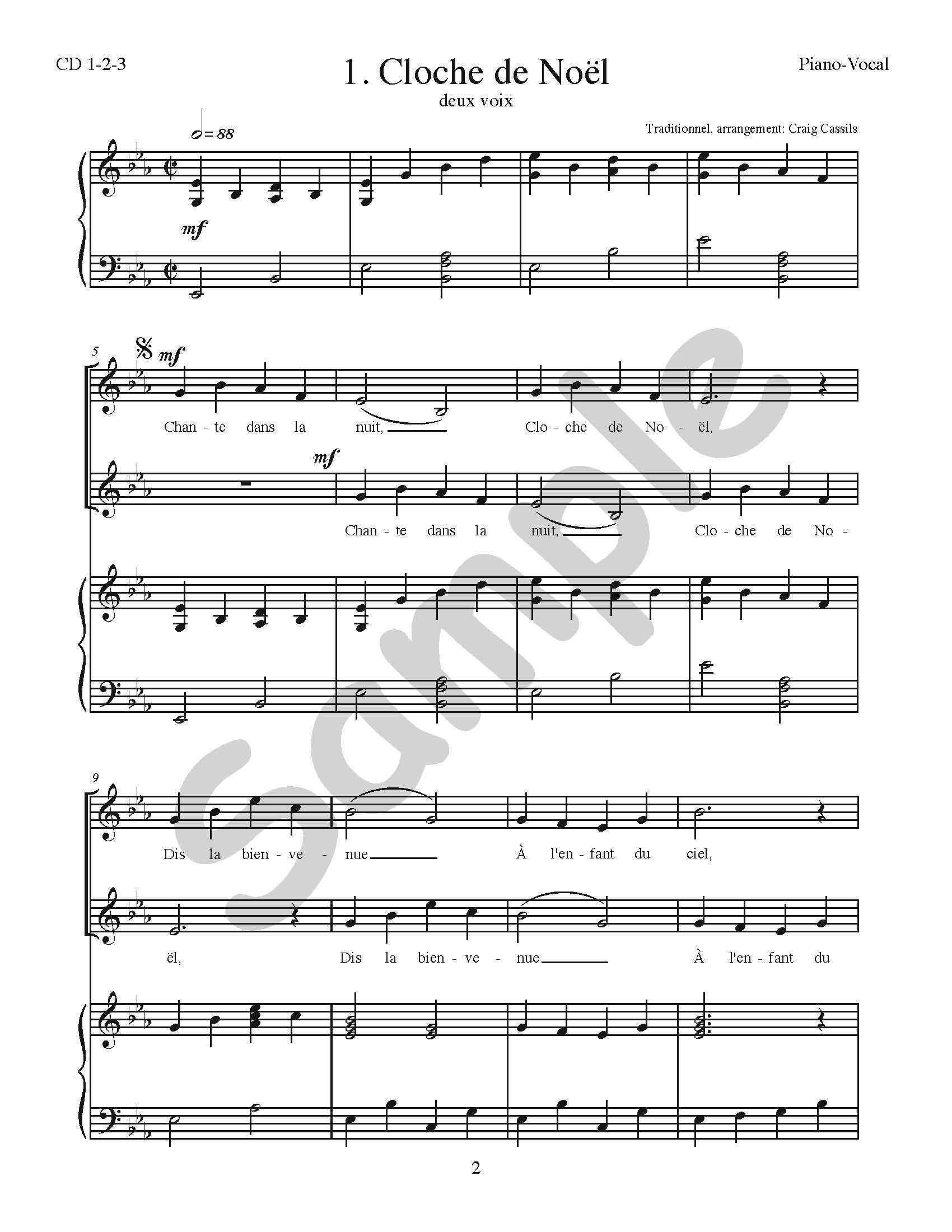 Chants de Noël Book Song Sample