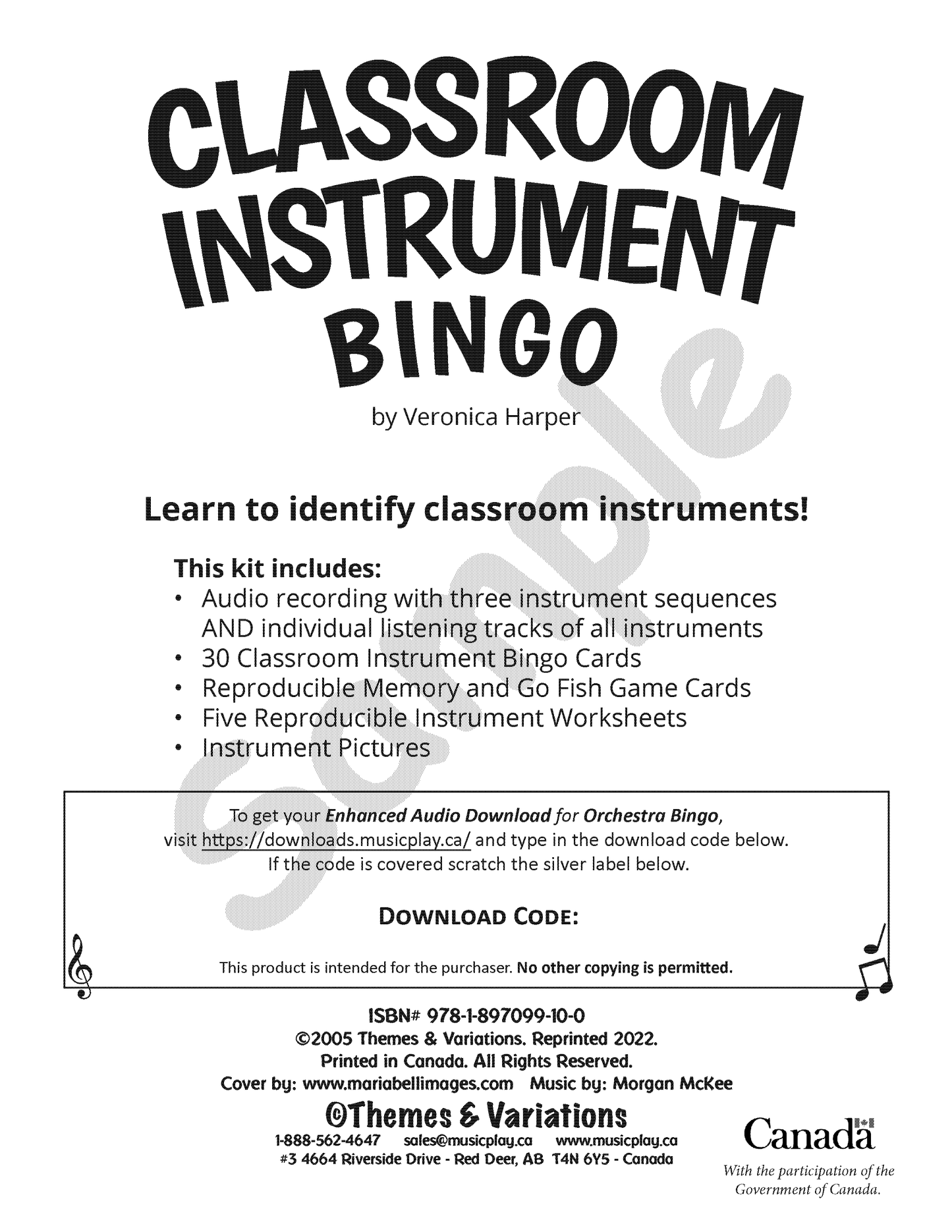 Classroom Instrument Bingo