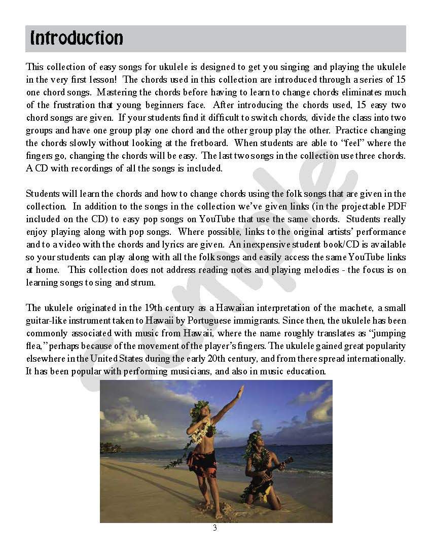 Sample page: The introduction to Easy Guitar Songs Teacher's Guide