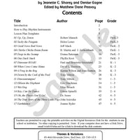 Sample page: The table of contents for Stories that Sing