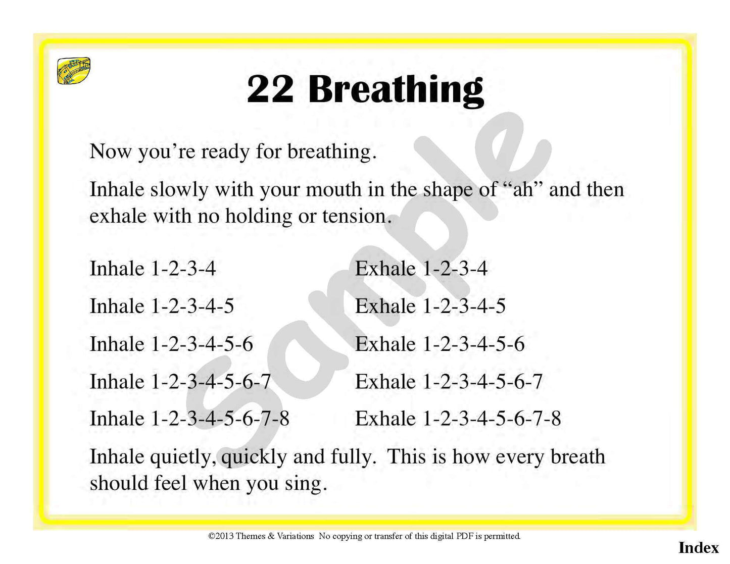 Sample slide: The warm-up Square Breathing