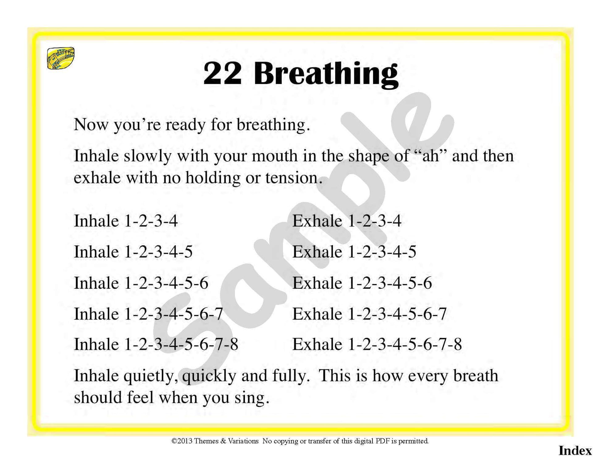 Sample slide: The warm-up Square Breathing