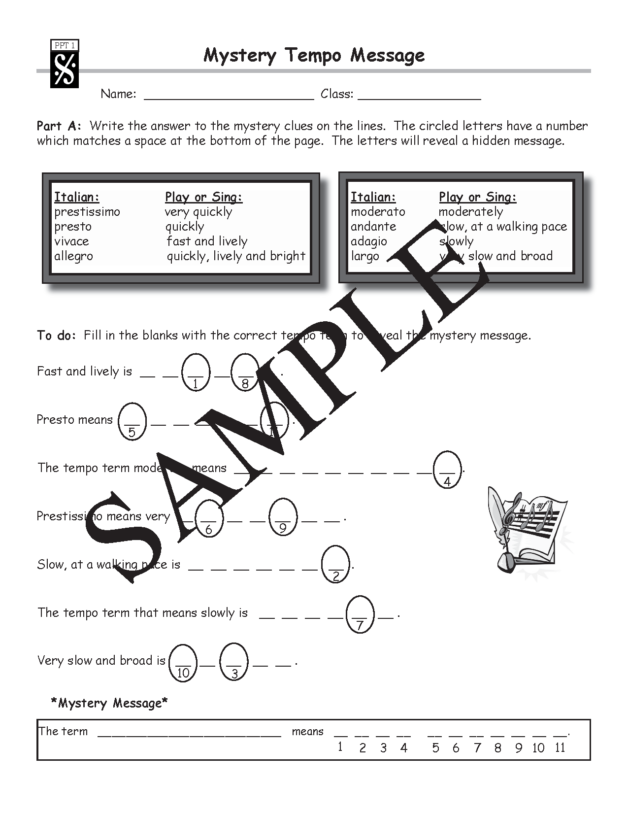 Know Your Note Names, Rhythms, Music Terms & Symbols Set