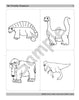 Sample page: Four pictures of dinosaurs to be cut out and used with the song "Ten Friendly Dinosaurs"