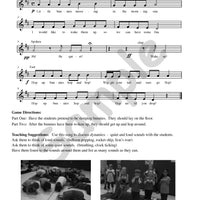 Sample page: Sheet music and lyrics for "Sleepy Bunnies"