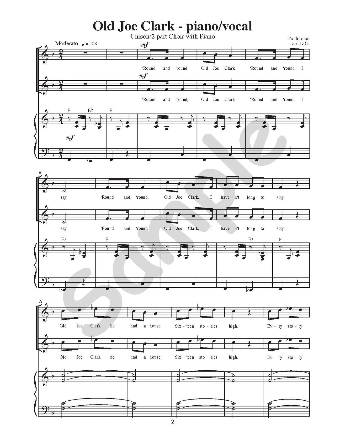 Old Joe Clark Single Song Kit Download