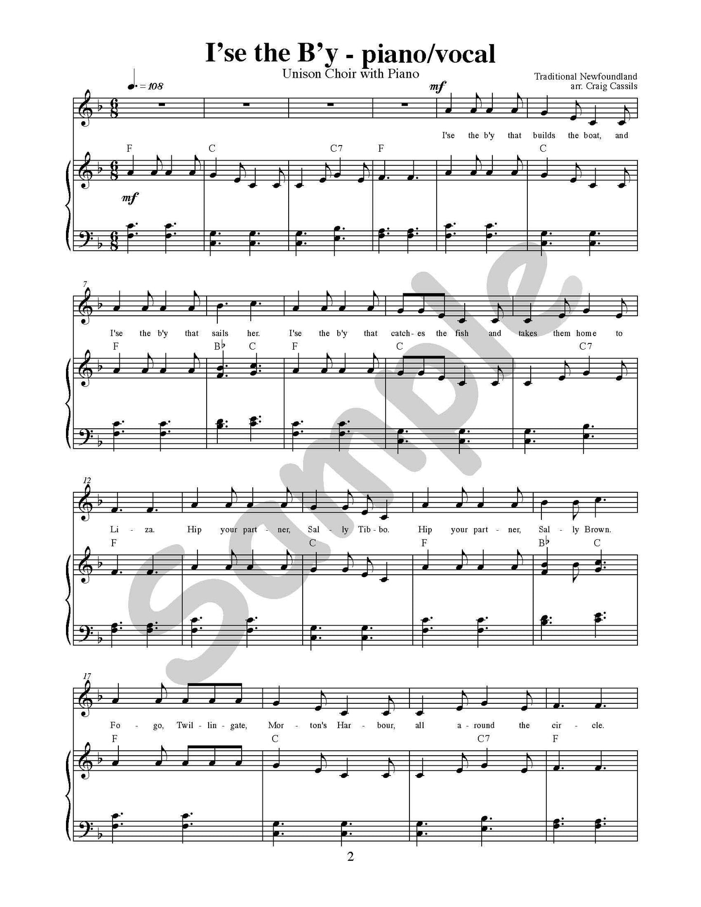 I'se the B'y Single Song Kit Download