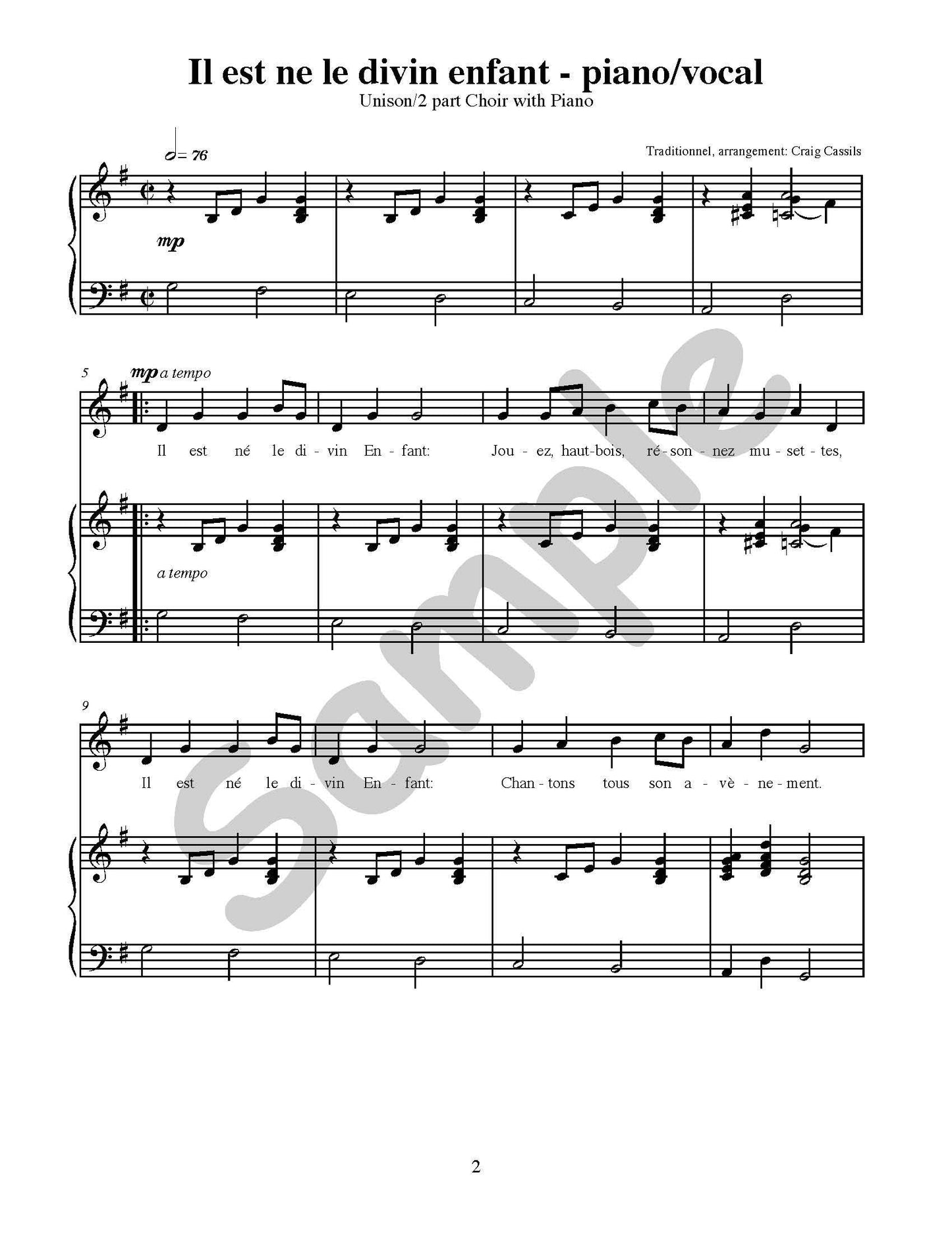 Il est né le Divin Enfant Single Song Kit Download