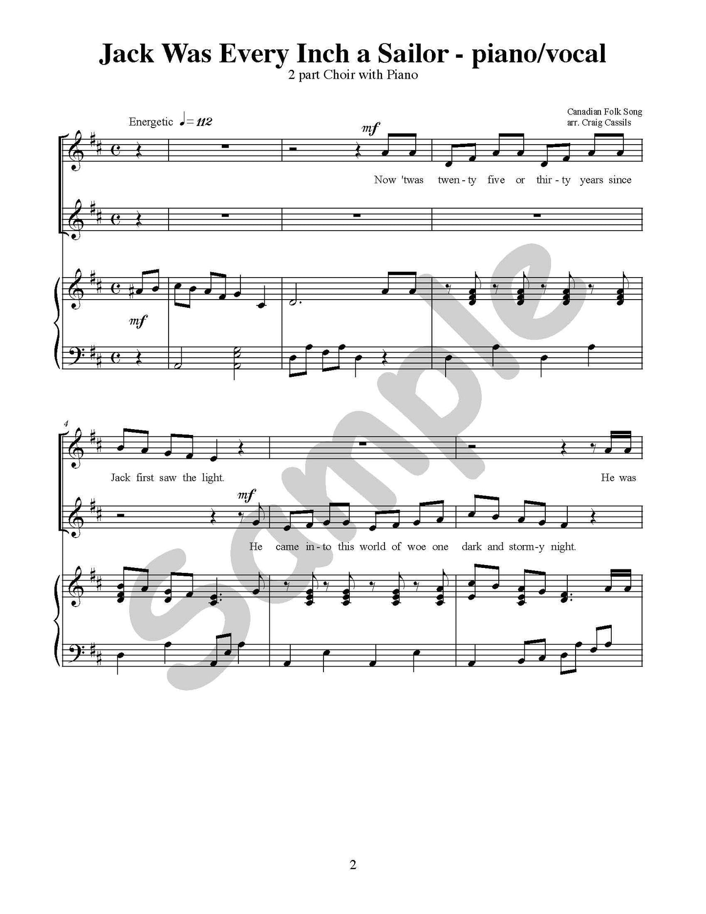 Jack Was Every Inch A Sailor Single Song Kit Download