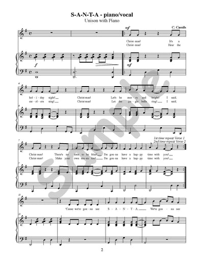 S-A-N-T-A Single Song Kit Download