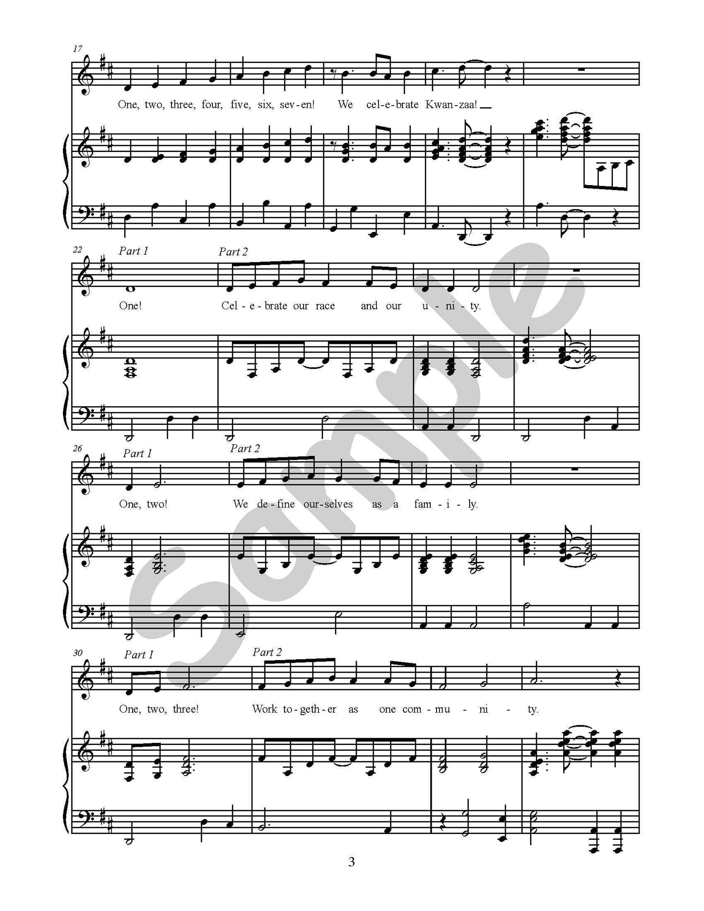 Seven Days of Kwanzaa Single Song Kit Download