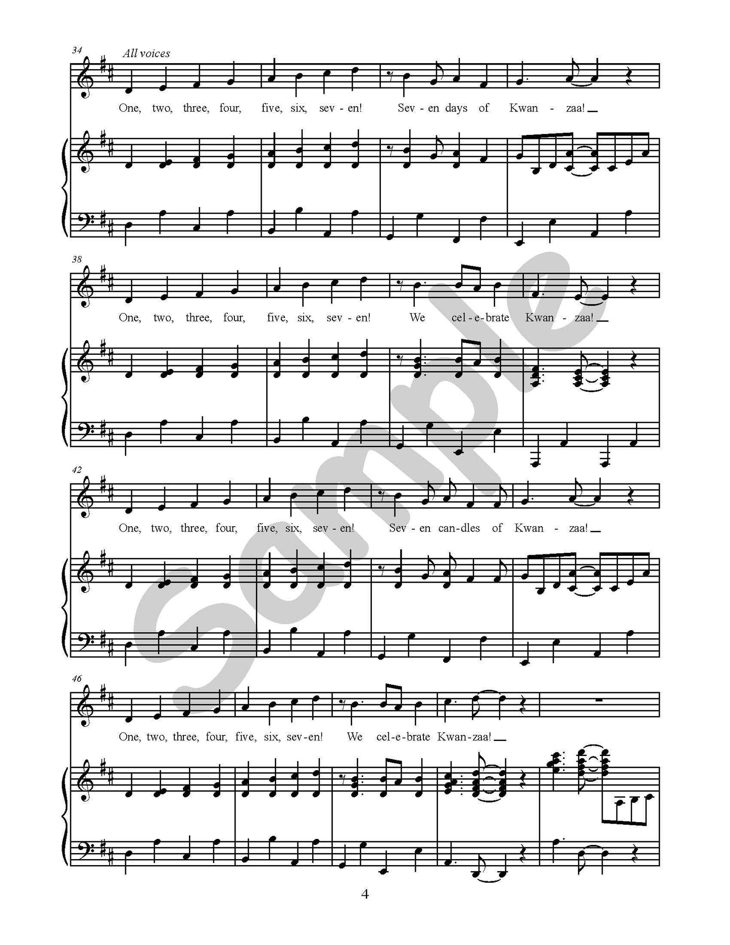 Seven Days of Kwanzaa Single Song Kit Download