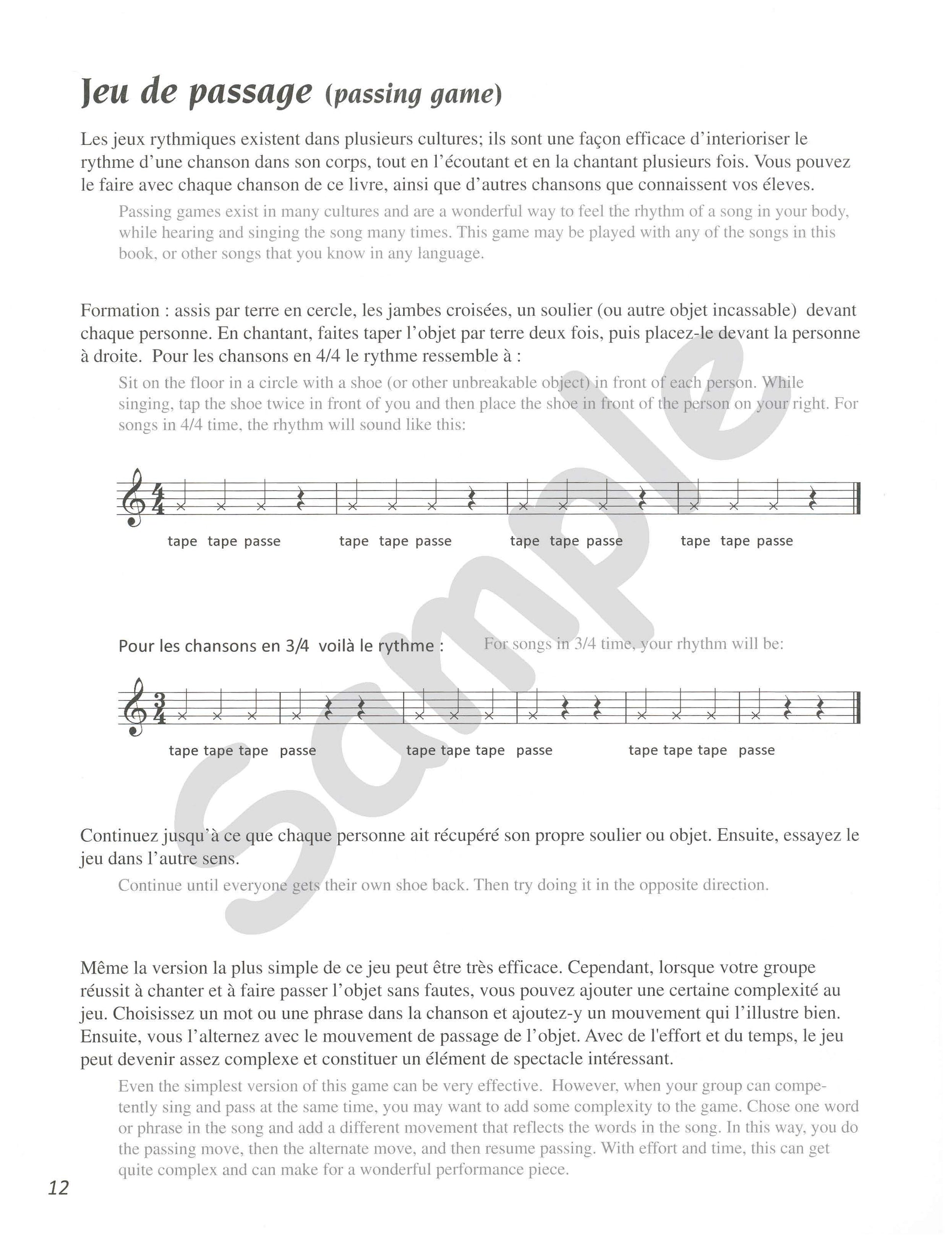 Sample page: A page explaining the passing game