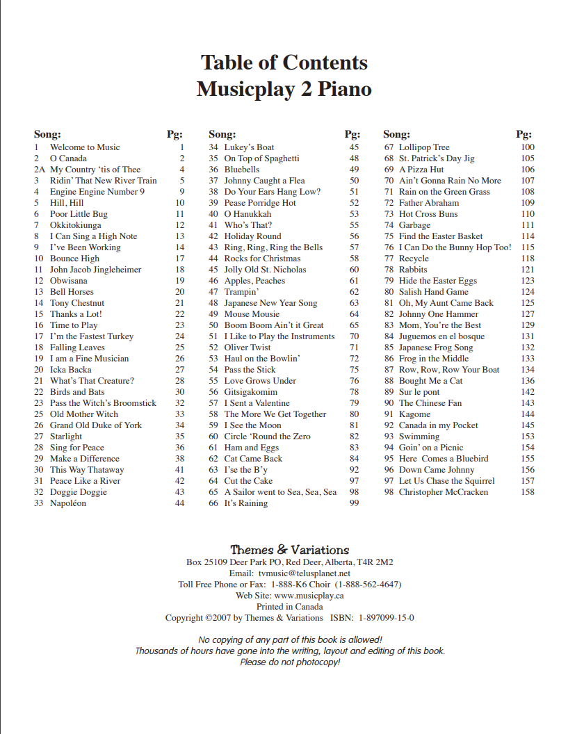 Musicplay Piano Accompaniments for K-6