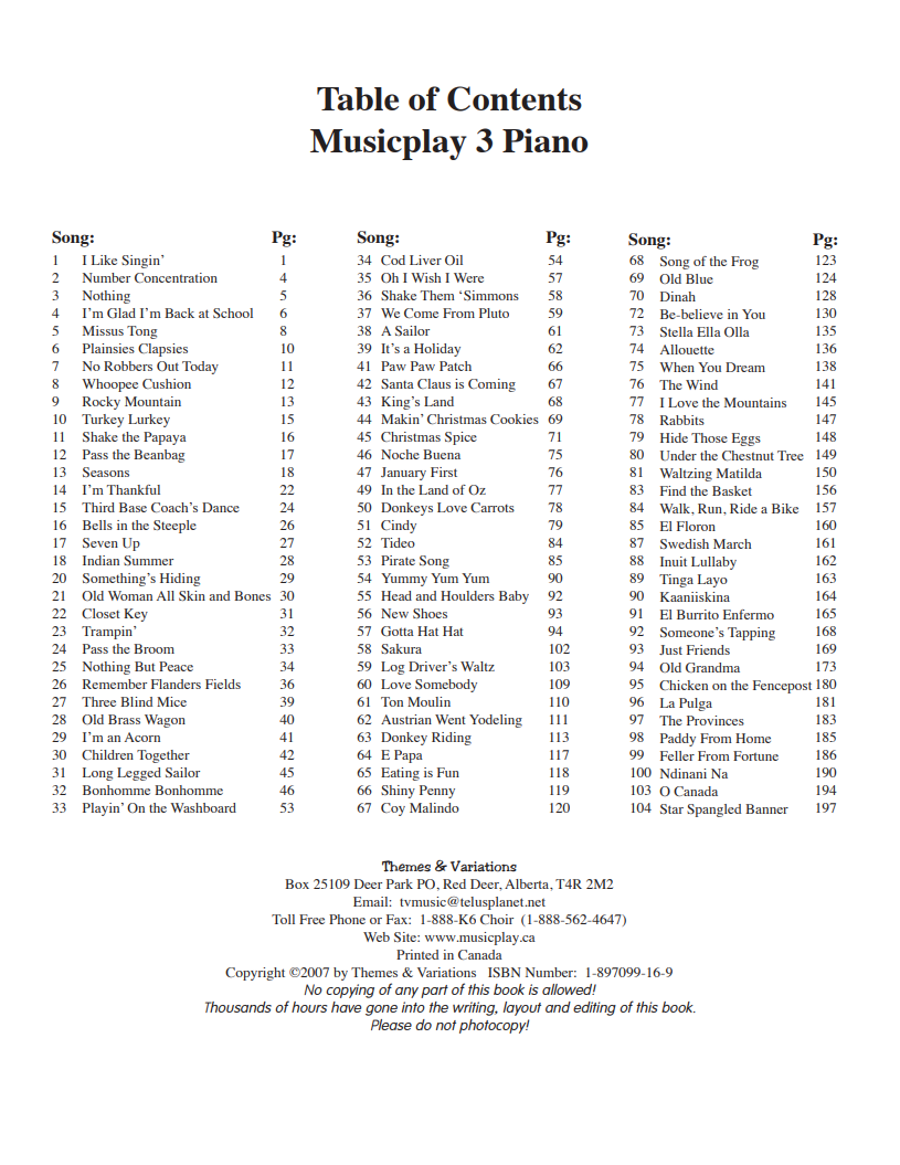 Musicplay Piano Accompaniments for K-6