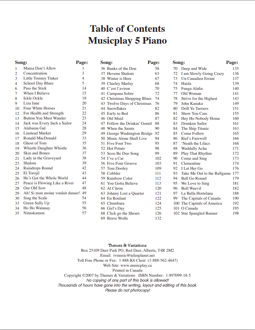 Musicplay Piano Accompaniments for K-6