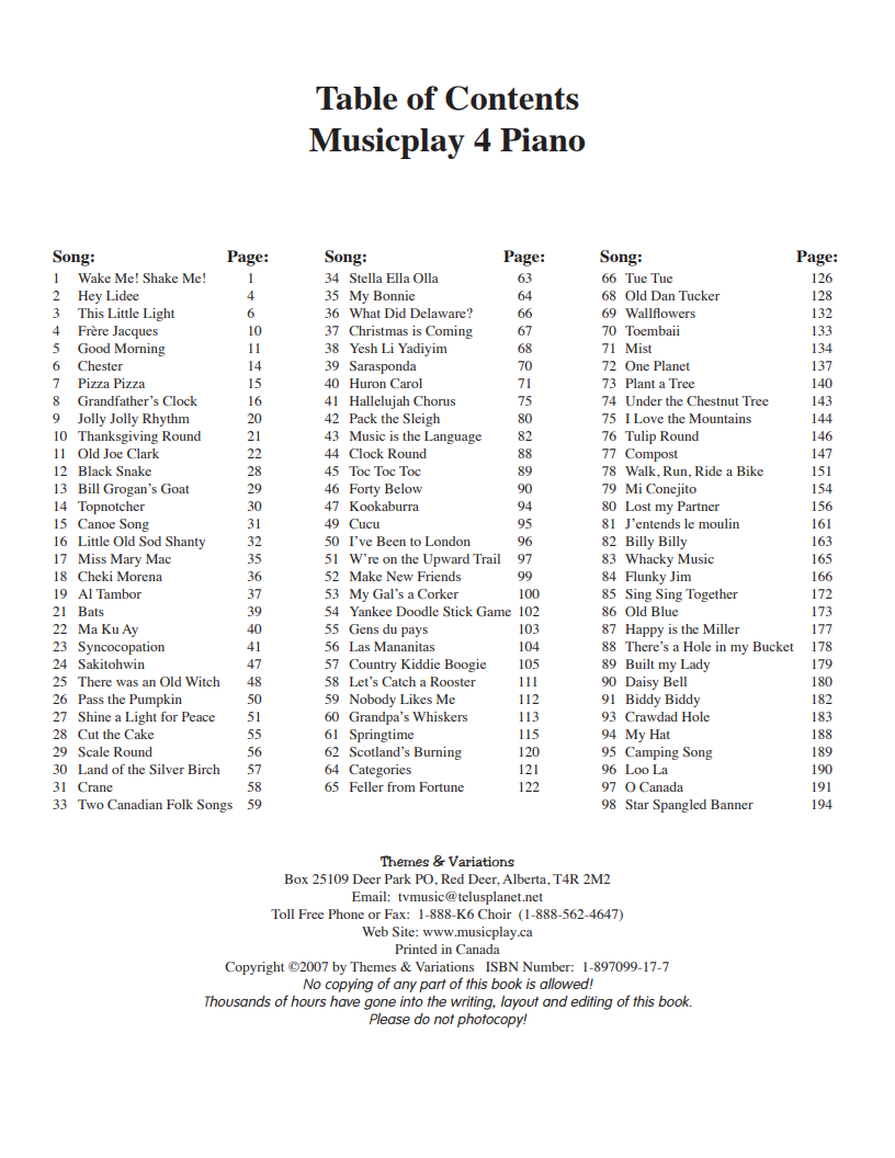 Musicplay Piano Accompaniments for K-6