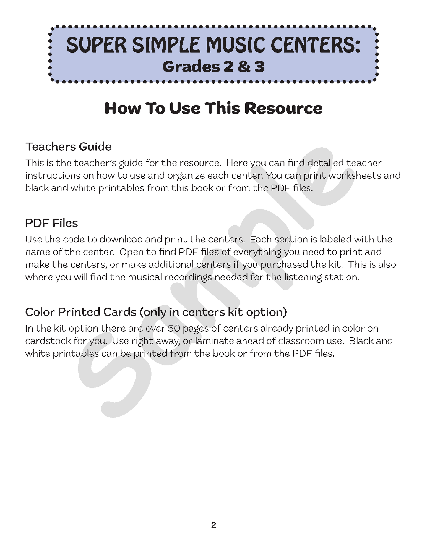 Super Simple Music Centers 2+3