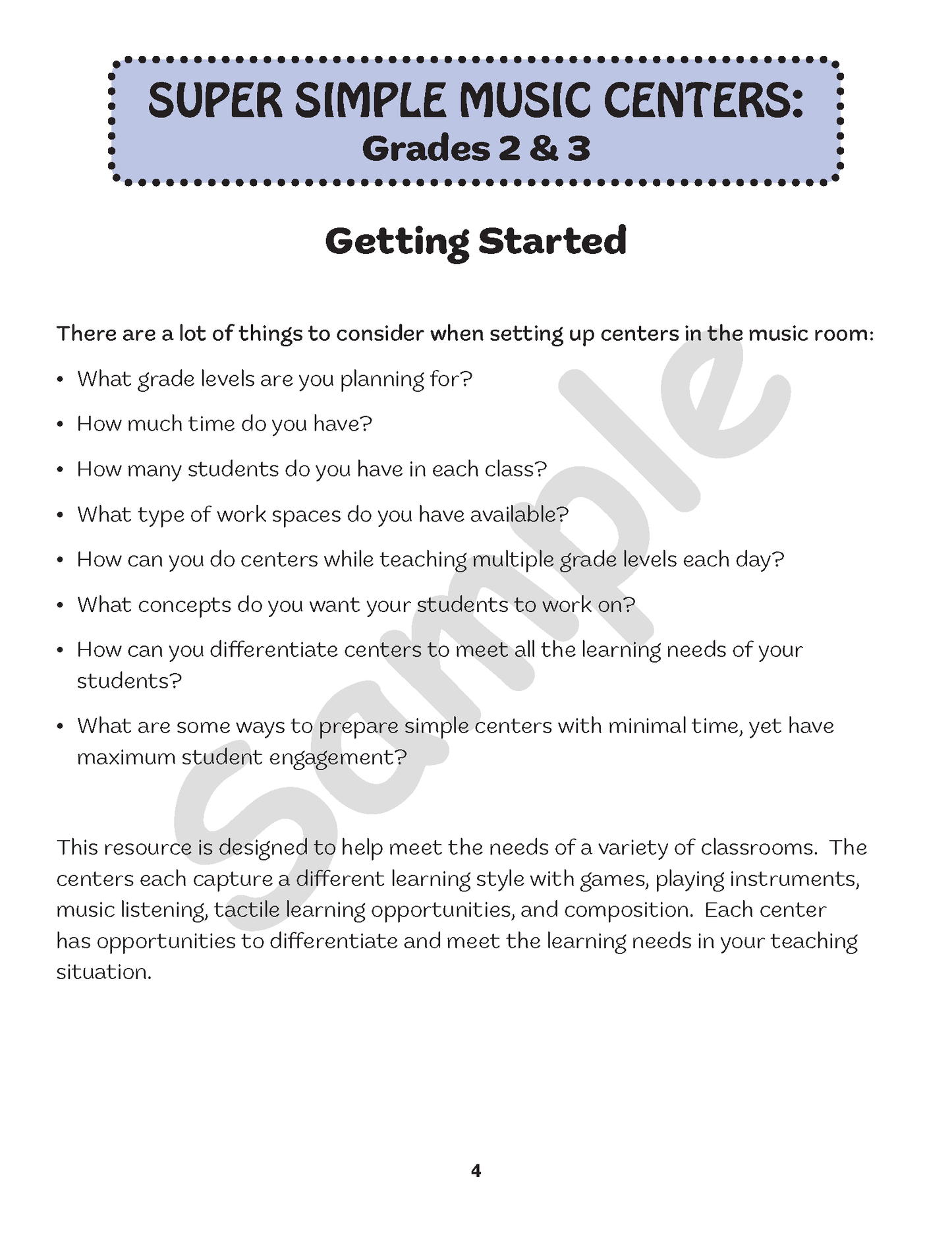 Super Simple Music Centers 2+3