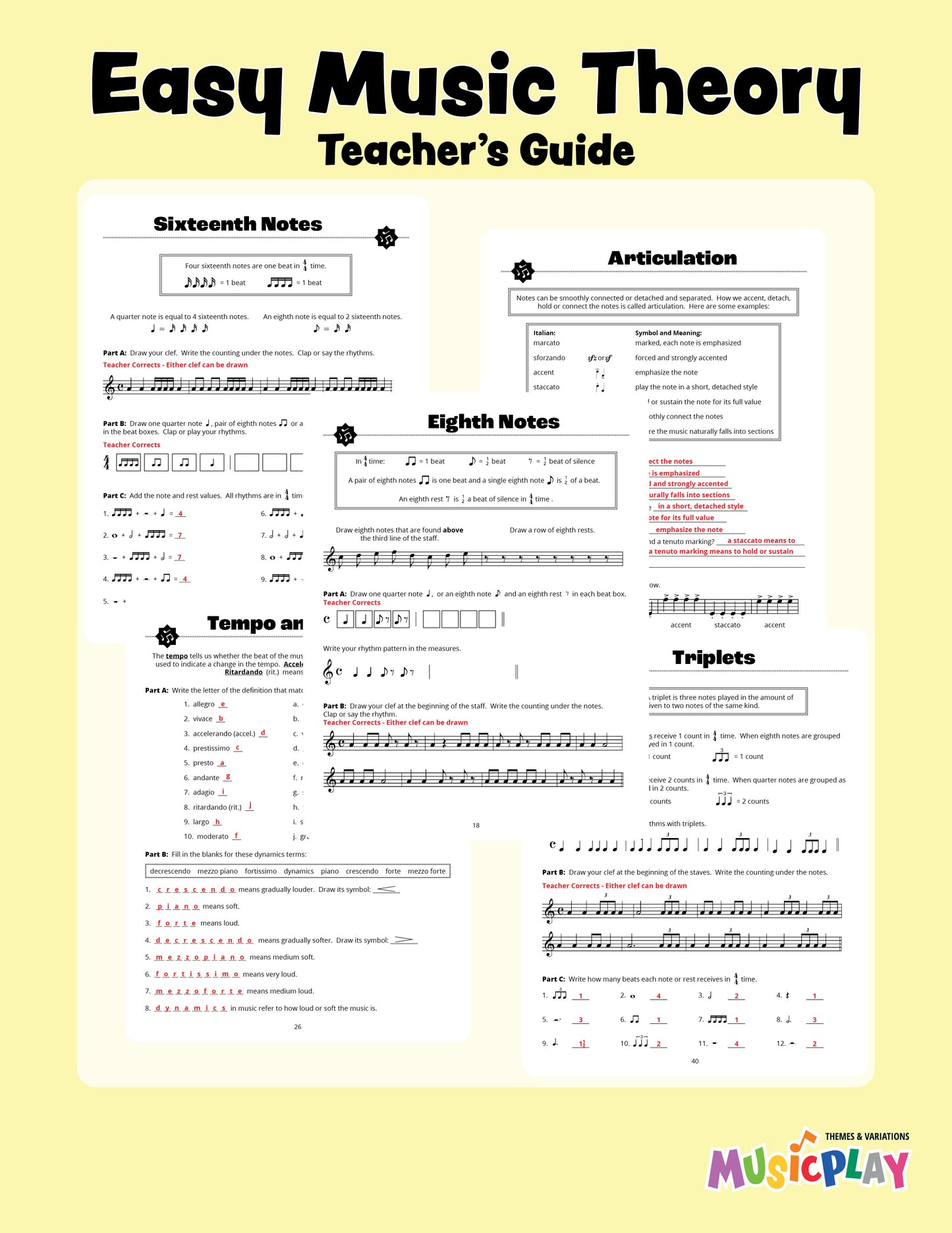Easy Music Theory Teacher's Guide