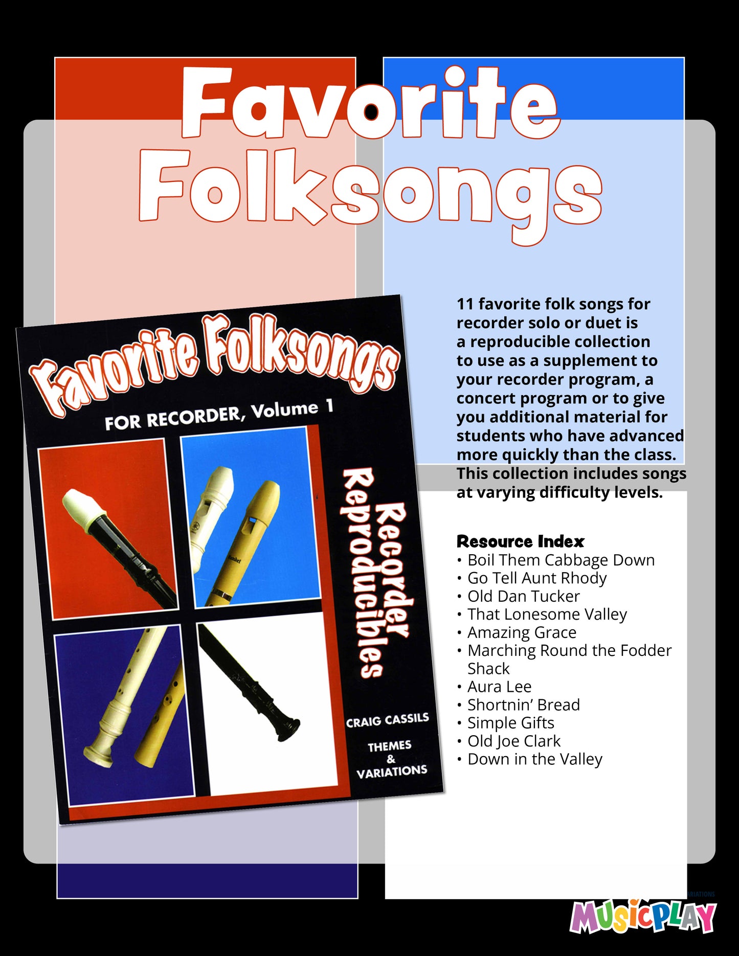 Favorite Folk Songs for Recorder