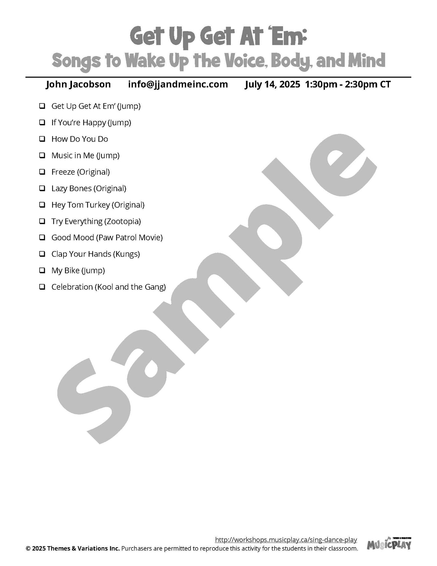 Rollin' on the River Handout Booklet