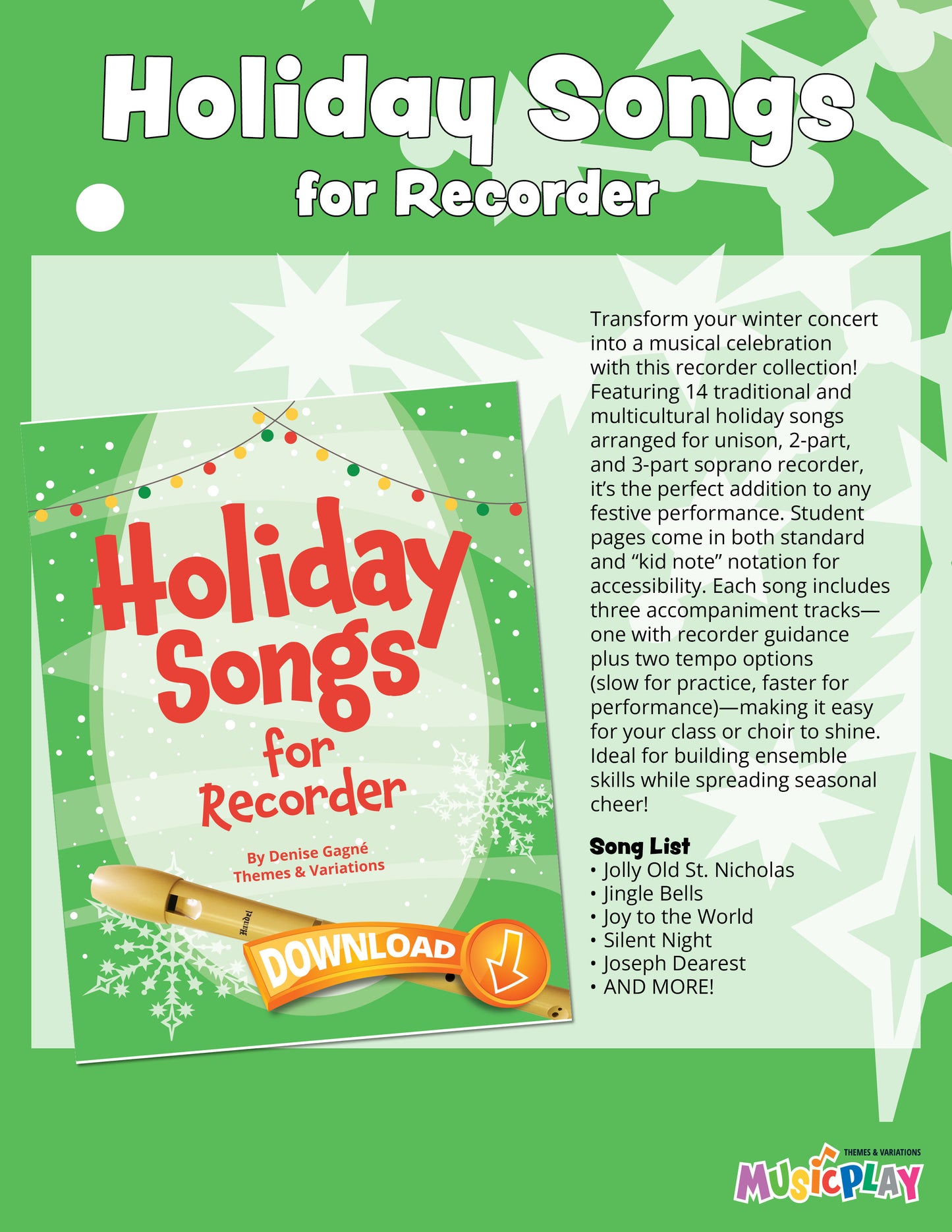 Holiday Songs for Recorder