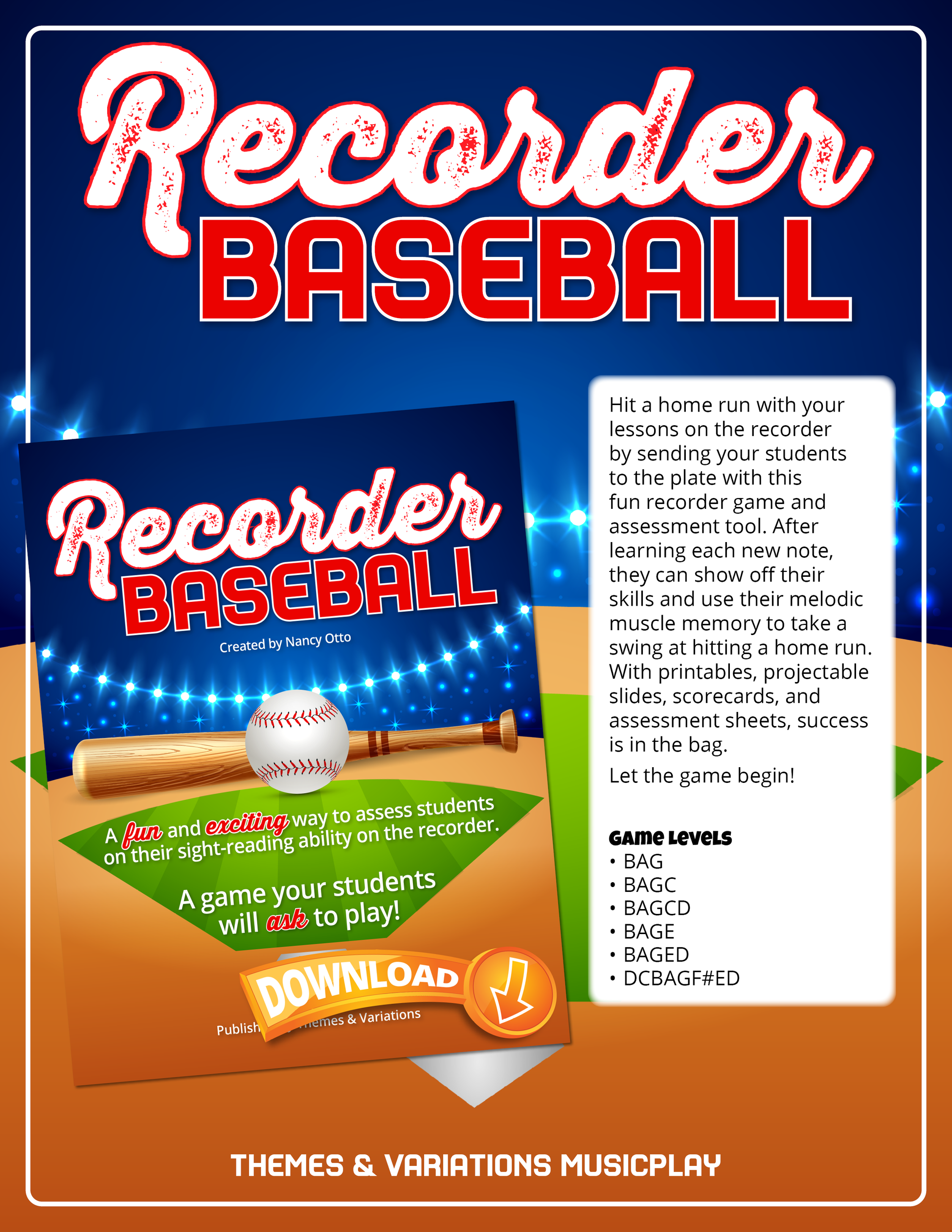 Recorder Baseball Product Info Sample