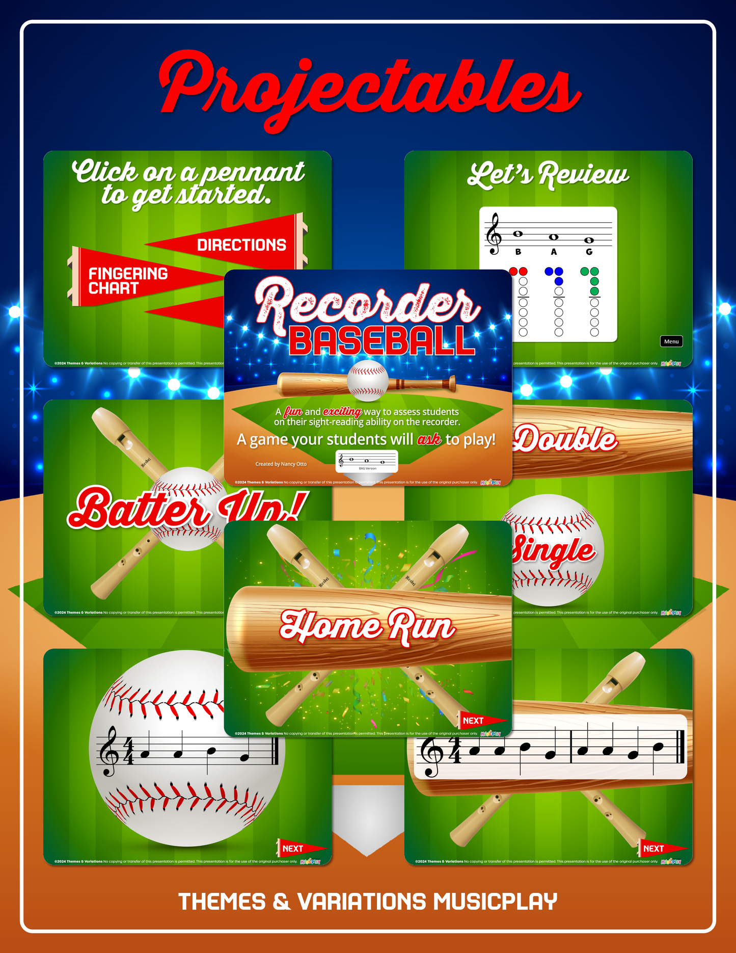 Recorder Baseball Projectables Sample