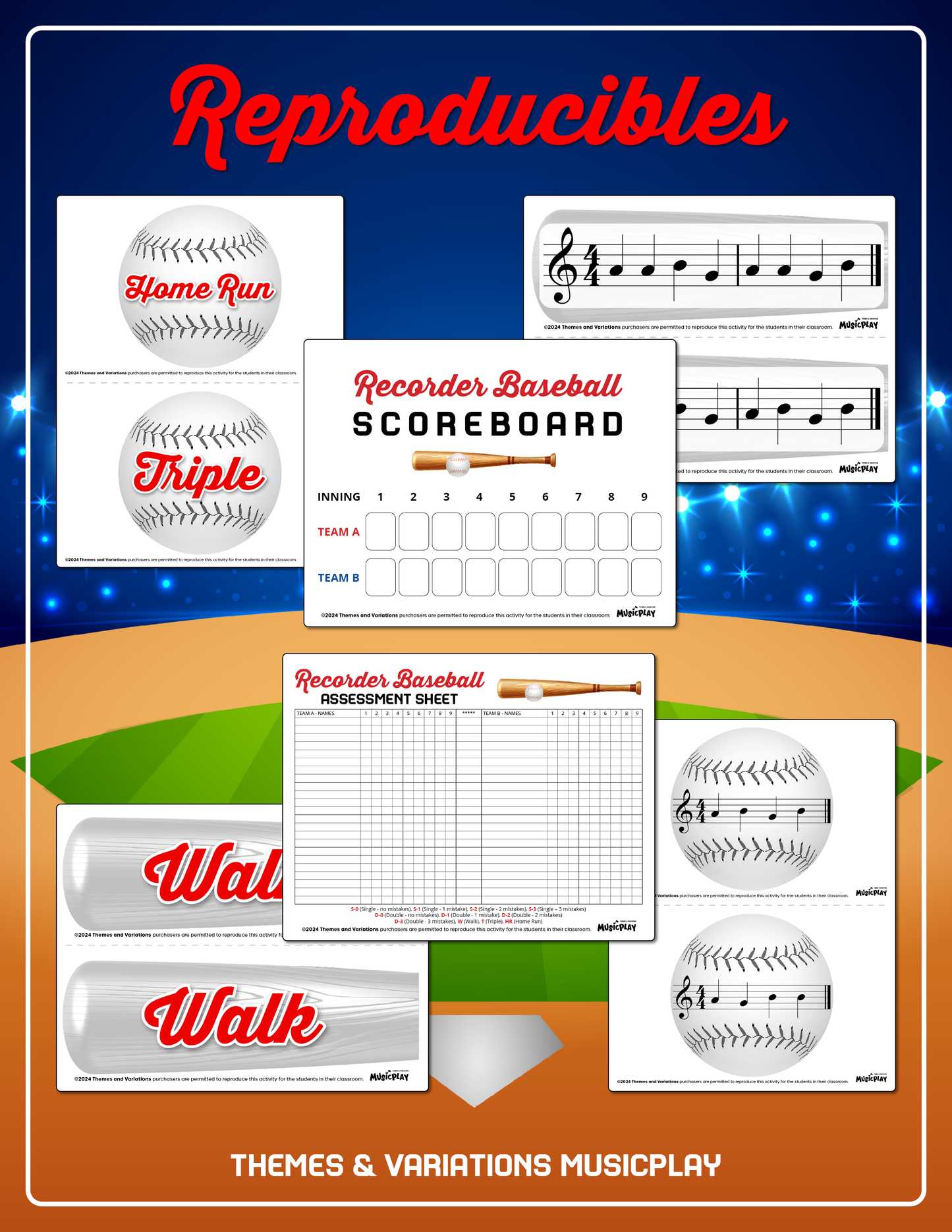 Recorder Baseball Reproducibles Sample