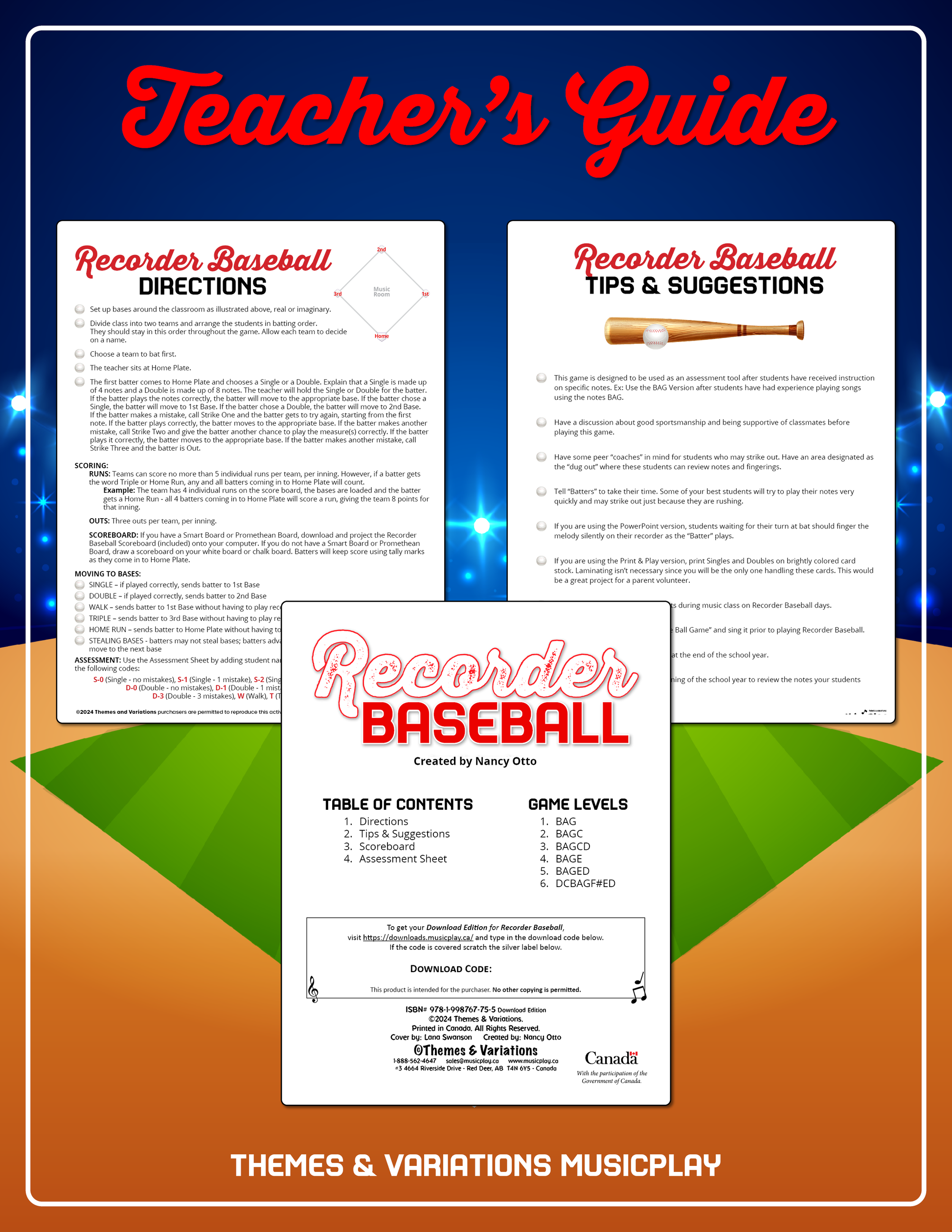 Recorder Baseball Teacher's Guide Sample