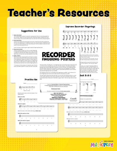 Recorder Fingering Posters