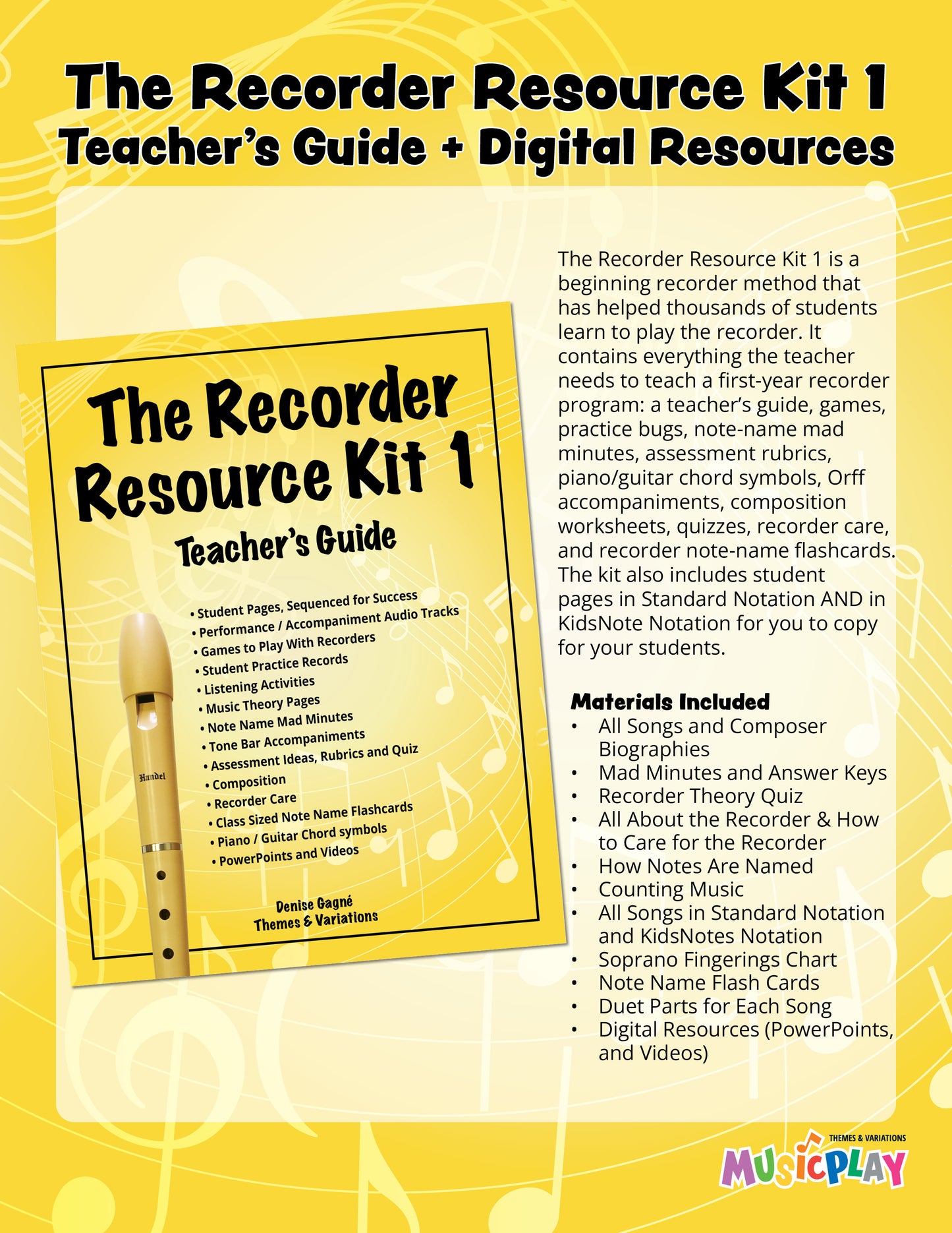 Recorder Resource Kit 1 Teacher Guide + Digital Resource