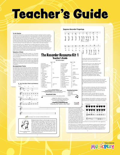 Recorder Resource Kit 1 Teacher Guide + Digital Resource