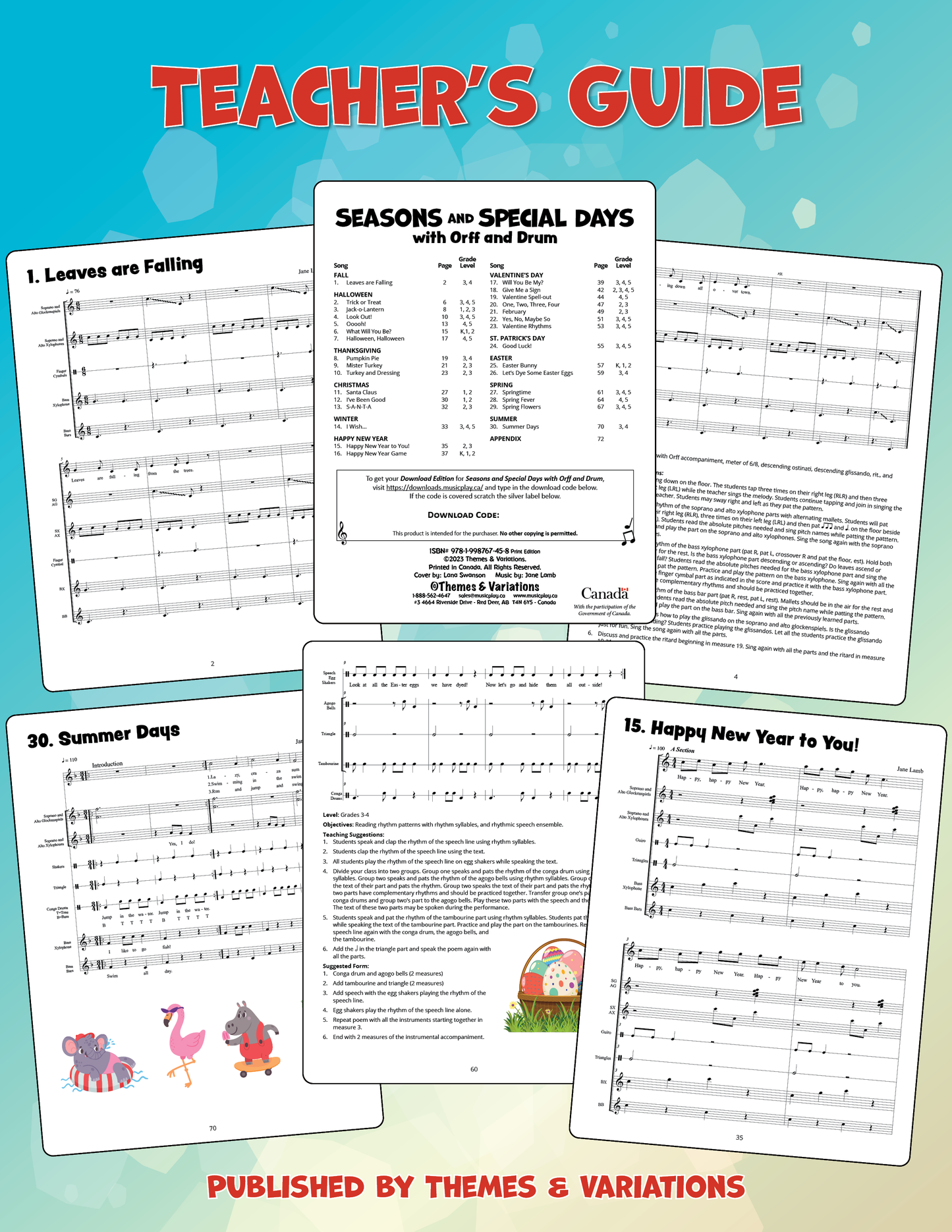 Seasons and Special Days with Orff and Drum Teacher's Guide Sample