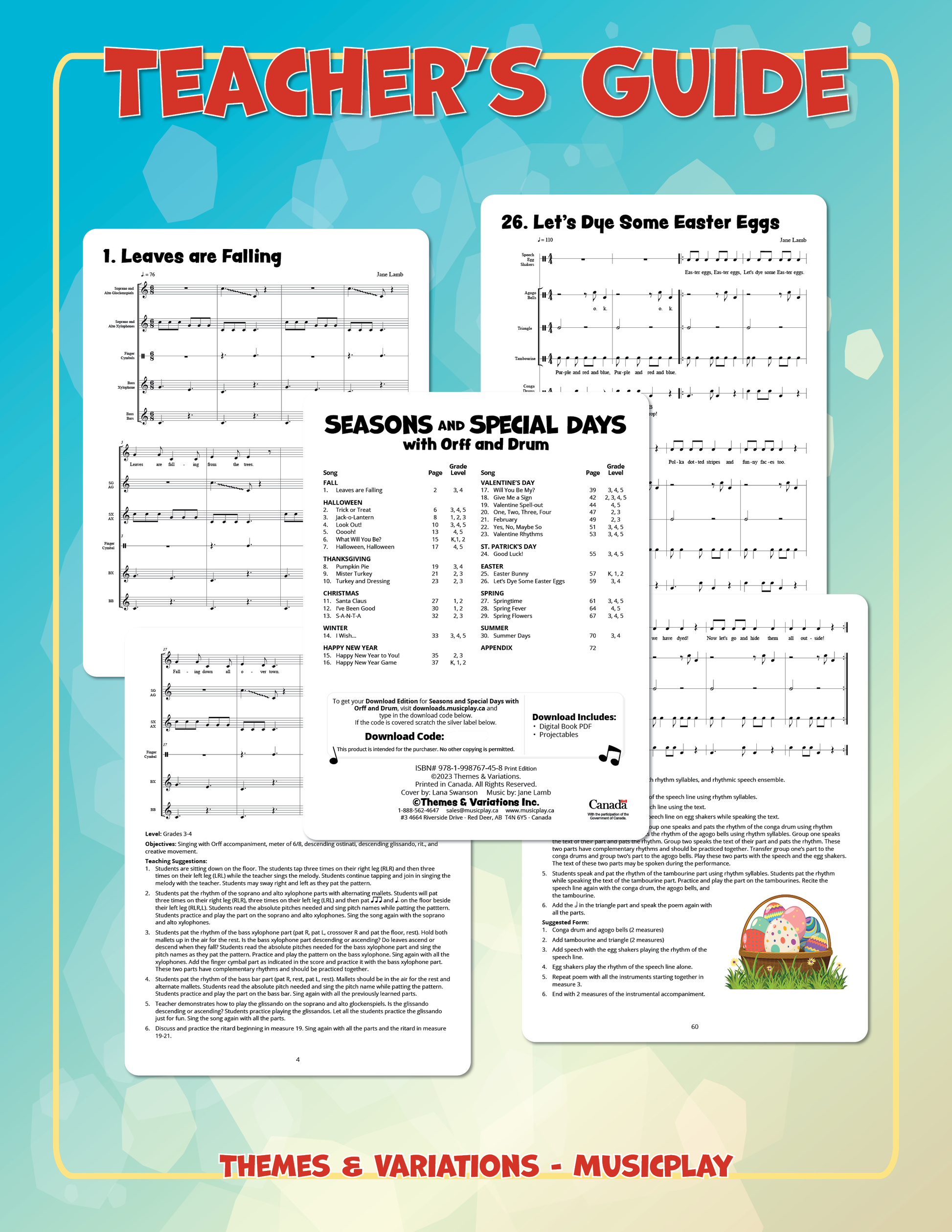 Seasons and Special Days with Orff and Drum Teacher's Guide Sample