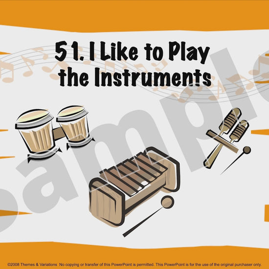 I Like to Play the Instruments Lyrics Video Sample