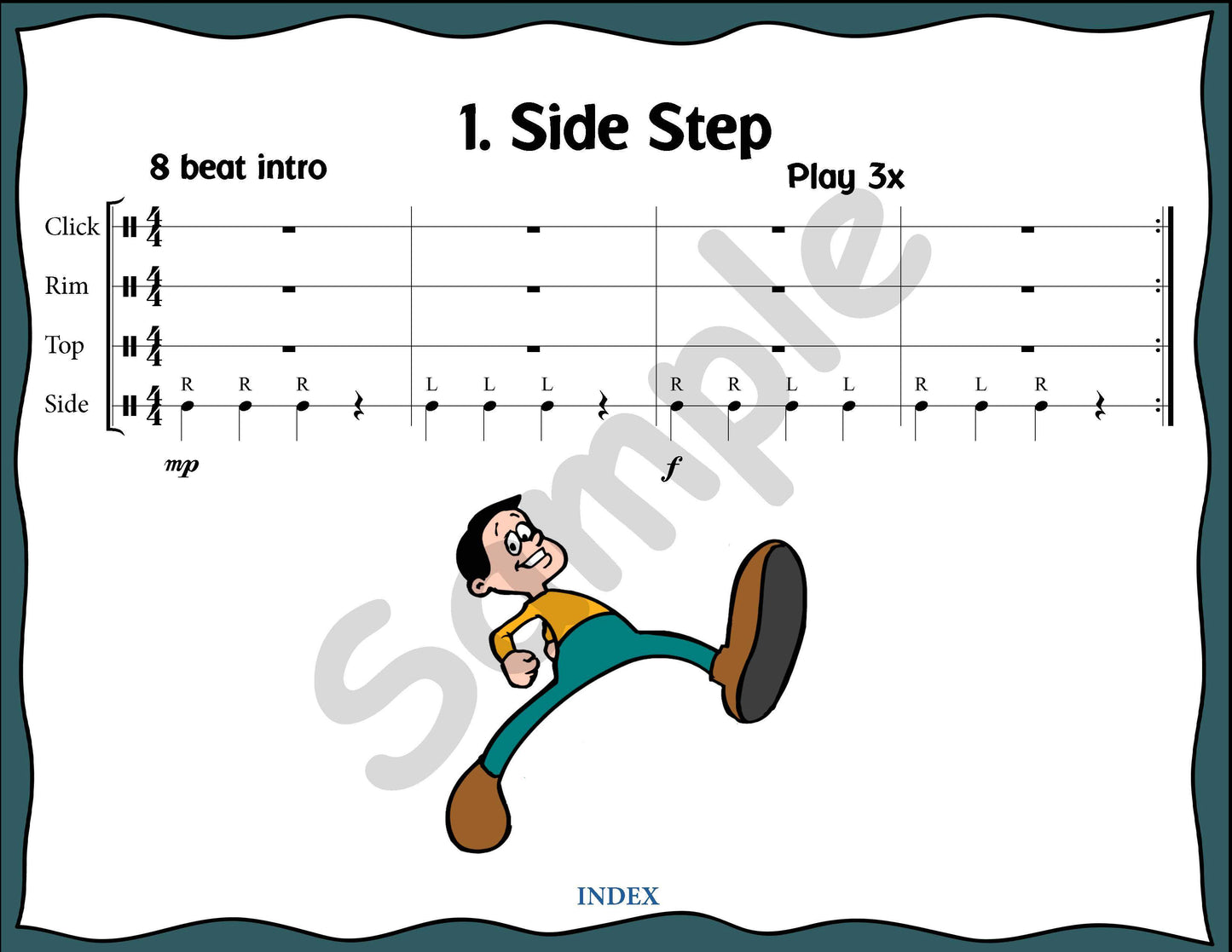 Sample slide: The sheet music for "Side Step"