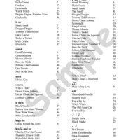 Sample page: A teaching index that shows all the music concepts that are covered in this book