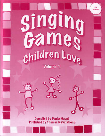 Book Cover: A pink cover with stick figure children dancing