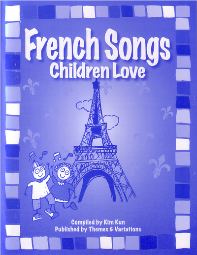 Book Cover: A blue cover with the Eiffel tower in the middle and a drawing of two people off to the side