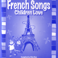 Book Cover: A blue cover with the Eiffel tower in the middle and a drawing of two people off to the side