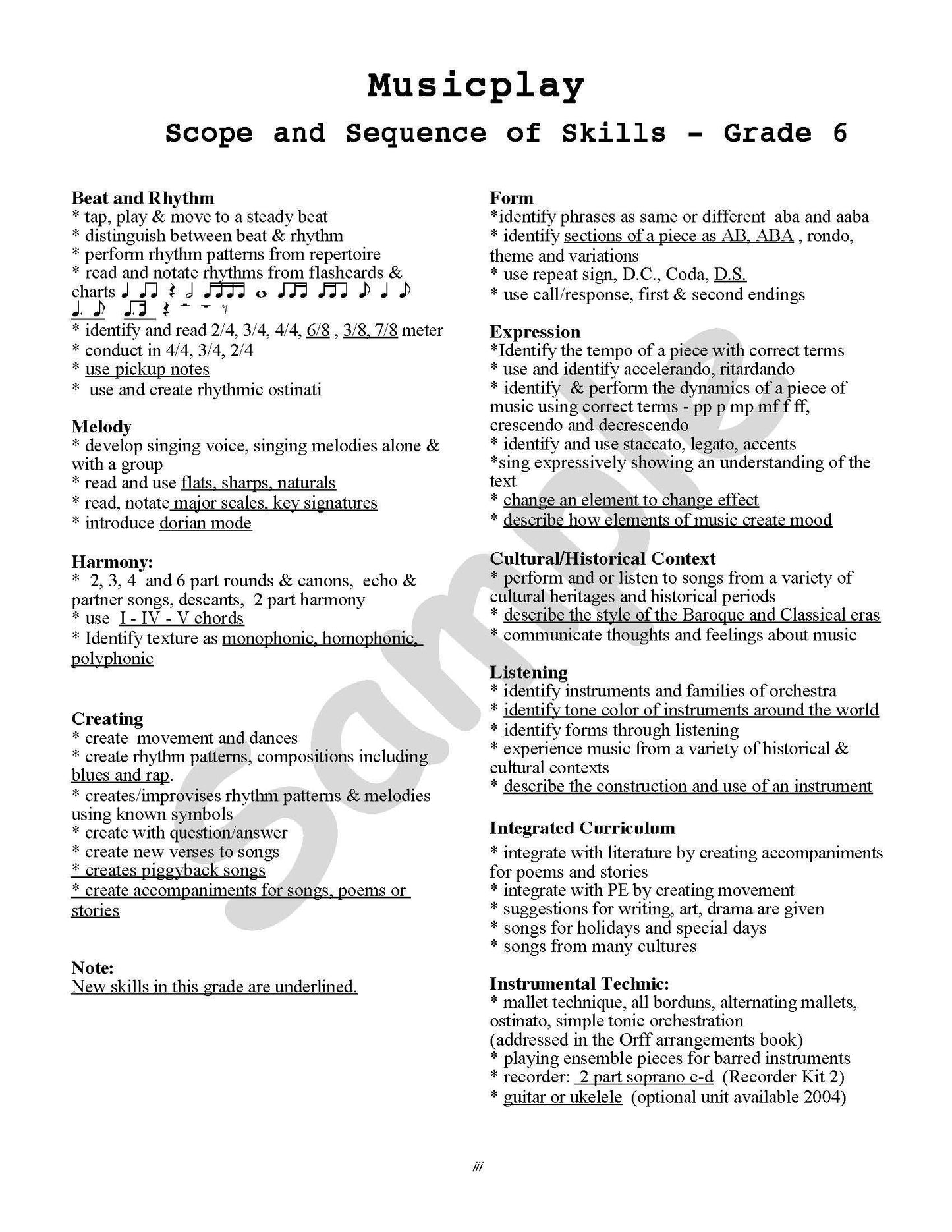 Musicplay Middle School Teacher's Guide