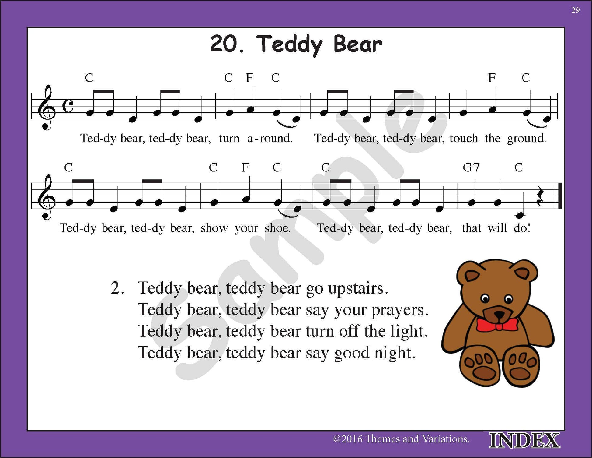 Action Songs Children Love Volume 1 Projectable Teddy Bear