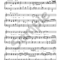Sample page: The first page of the song "I Love This Country". 2 part choir with piano sheet music.