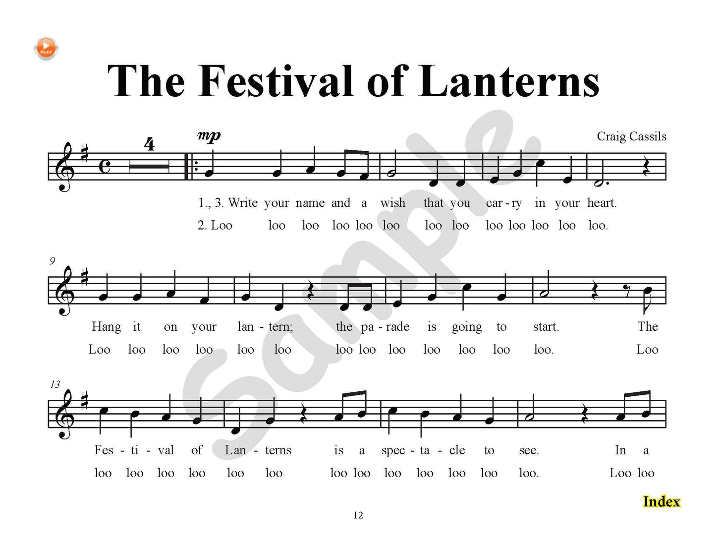 Festivals and Holidays Projectable Song Sample