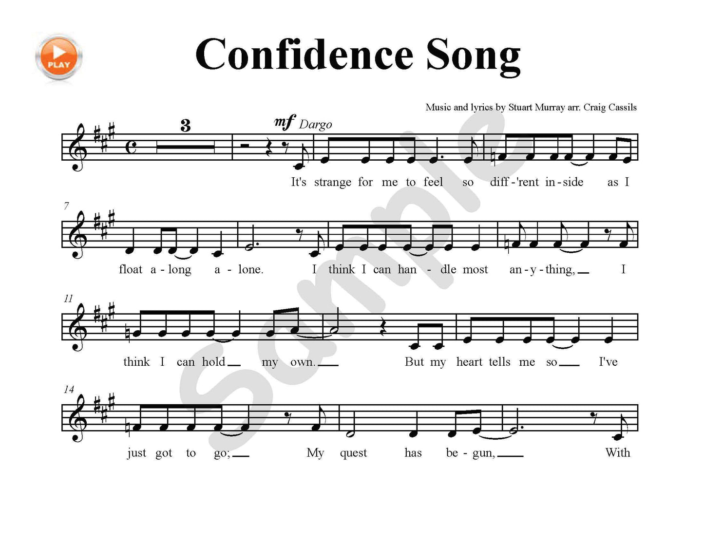 Confidence Song Projectable PDF Example